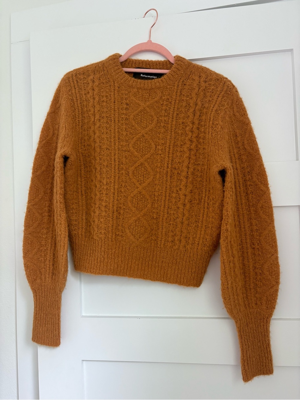 Reformation Arden Cable Knit Alpaca Sweater